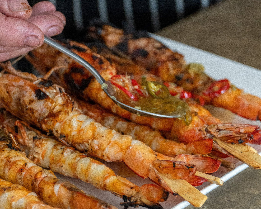 BBQ Prawns with Pete’s Nam Jim Sauce